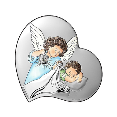 Engelchen über Kind Silber Bild für Patenkind; Hersteller: Beltrami