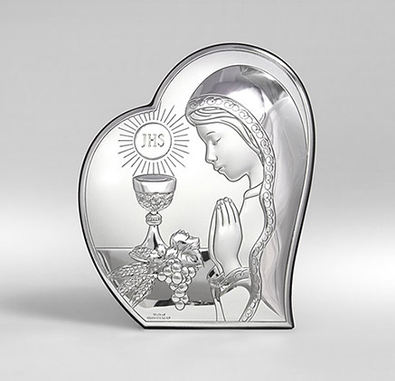 Kommuniongeschenk für Mädchen Silber Bild zur Erstkommunion; Hersteller: Valenti & Co