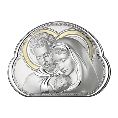 Heilige Familie Versilbertes Bild; Hersteller: Valenti & Co