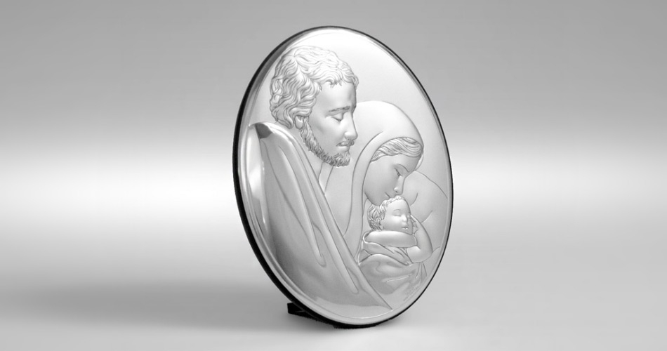 Heilige Familie Versilbertes Bild Mida Argenti