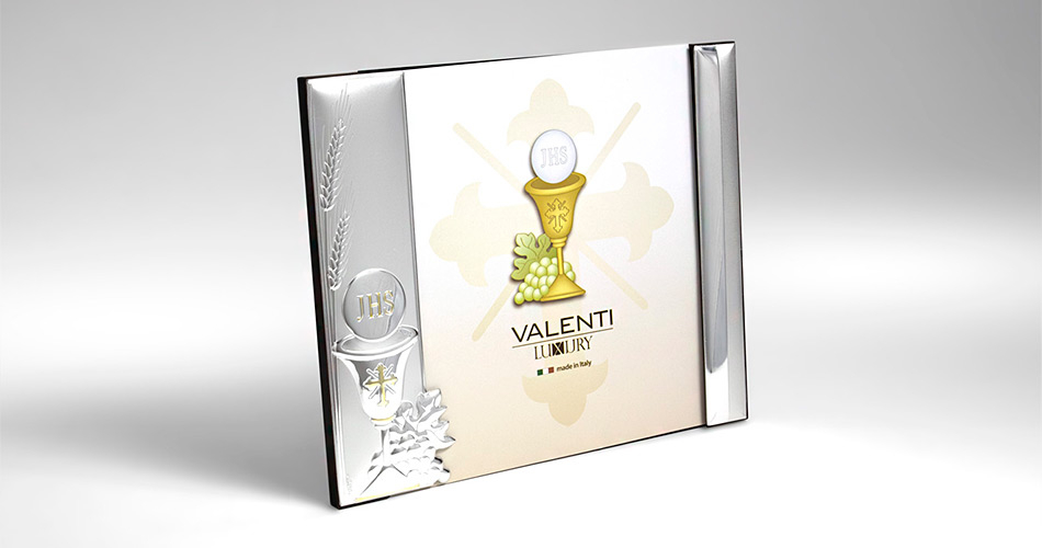 Versilberte Bilderrahmen für ein Kind Klassisches Kommunionsgeschenk Valenti & Co