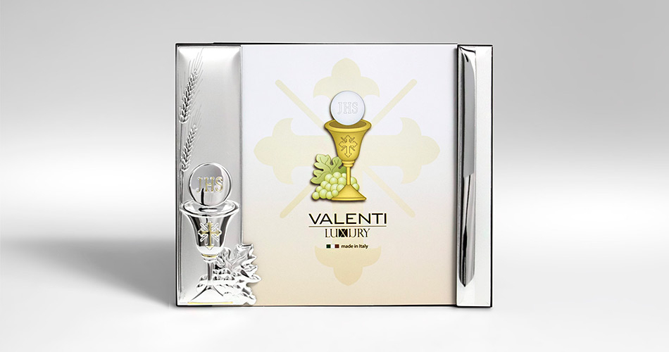 Versilberte Bilderrahmen für ein Kind Klassisches Kommunionsgeschenk Valenti & Co