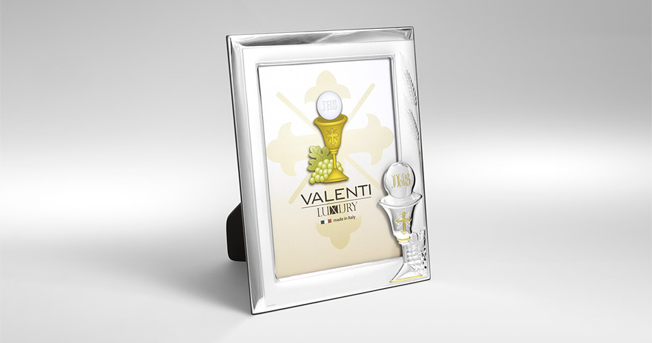 Silber Fotorahmen für ein Kind Geschenkidee zur Kommunion Valenti & Co