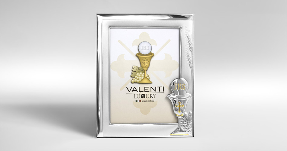 Silber Fotorahmen für ein Kind Geschenkidee zur Kommunion Valenti & Co
