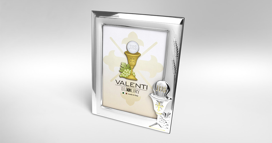 Silber Fotorahmen für ein Kind Geschenkidee zur Kommunion Valenti & Co