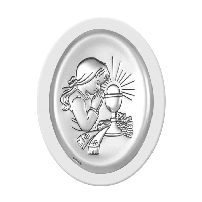 Kommunionsgeschenk Silbernes Bild für Mädchen Beltrami
