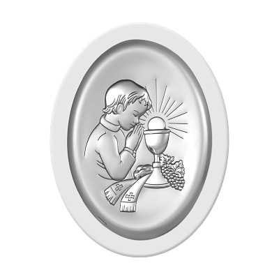 Kommunionsgeschenk Silbernes Bild für Junge; Hersteller: Beltrami