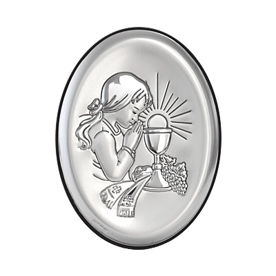 Kommuniongeschenk für Mädchen Silber Bild zur Erstkommunion Beltrami
