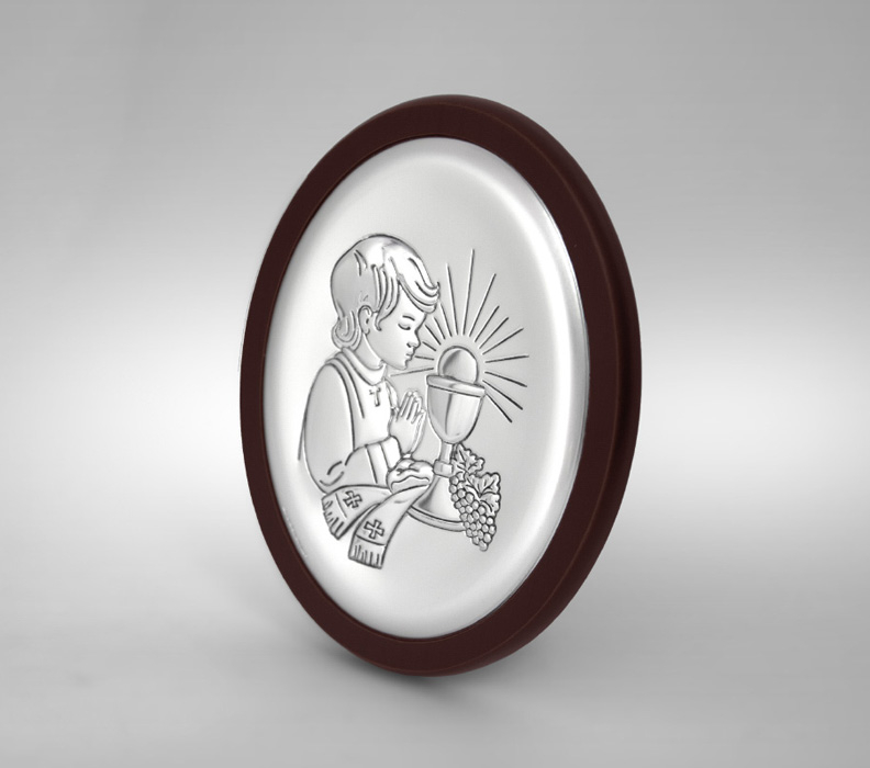 Kommunion Geschenk für Junge Silber Bild zur Kommunion Beltrami