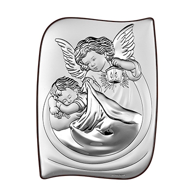 Silberbild mit Engel zur Taufe Geschenk zur Taufe; Hersteller: Beltrami