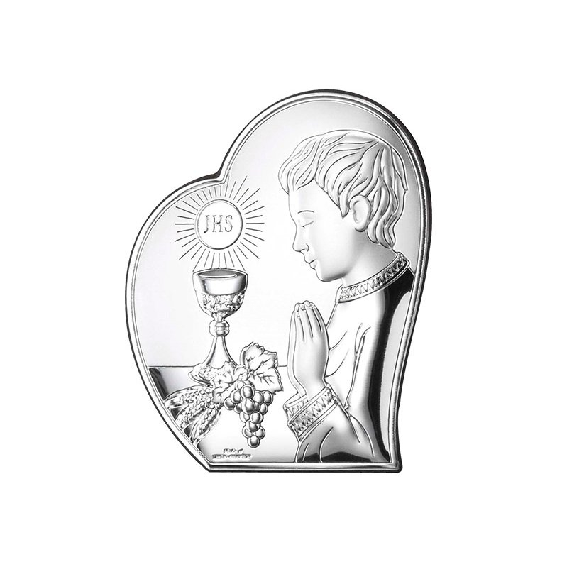 Kommuniongeschenk für Junge Silber Bild zur Erstkommunion Valenti & Co