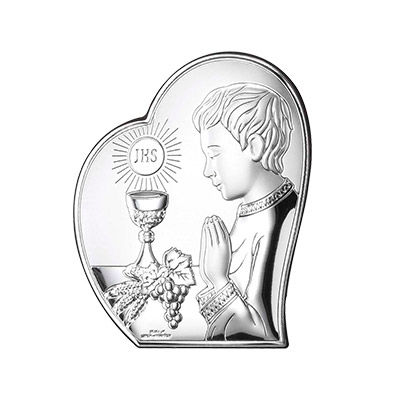 Kommuniongeschenk für Junge Silber Bild zur Erstkommunion Valenti & Co