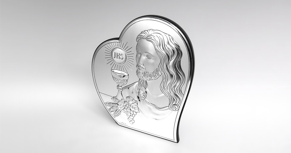 Jesus Christus zur Kommunion Silber Bild zur Erstkommunion Valenti & Co