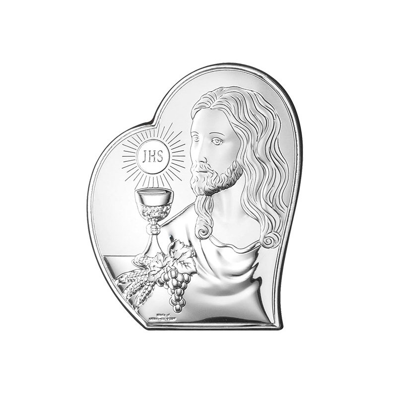 Jesus Christus zur Kommunion Silber Bild zur Erstkommunion Valenti & Co