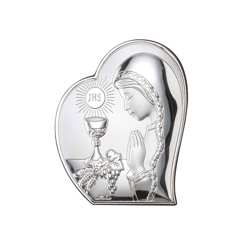 Kommuniongeschenk für Mädchen Silber Bild zur Erstkommunion Valenti & Co