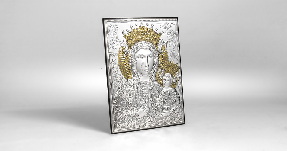 Schwarze Madonna von Tschenstochau Silberne Ikone Valenti & Co