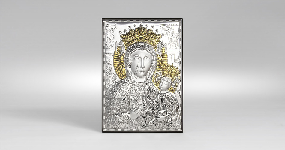 Schwarze Madonna von Tschenstochau Silberne Ikone Valenti & Co