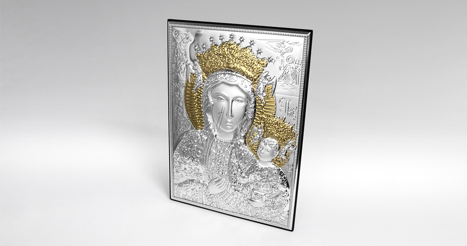 Schwarze Madonna von Tschenstochau Silberne Ikone Valenti & Co
