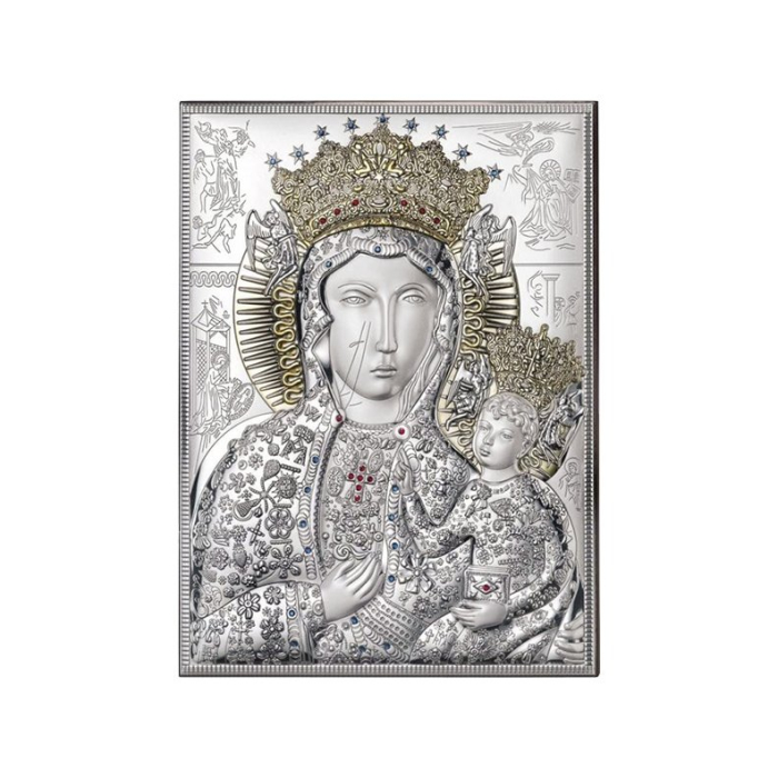 Schwarze Madonna von Tschenstochau Silberne Ikone Valenti & Co