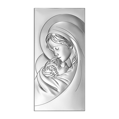 Gottesmutter Maria mit Kind Silber Bild Beltrami; Hersteller: Beltrami