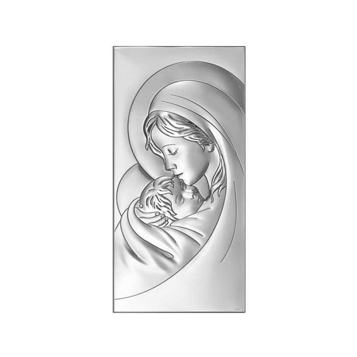 Gottesmutter Maria mit Kind Silber Bild Beltrami Beltrami