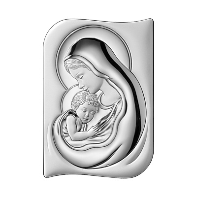 Gottesmutter Maria mit Kind Silber Bild Beltrami; Hersteller: Valenti & Co
