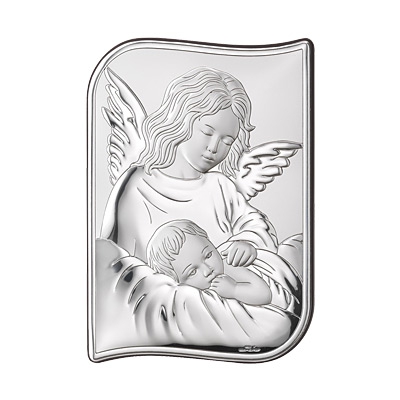 Engelchen über Kind Silberbild zur Taufe Valenti & Co