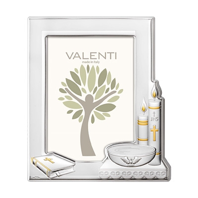 Silber Fotorahmen zur Taufe Gechenk für Patenkind; Hersteller: Valenti & Co