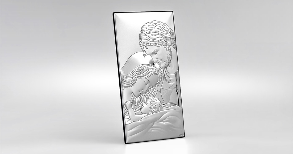 Silber Bild Heilige Familie Geschenk zur Hochzeit Valenti & Co