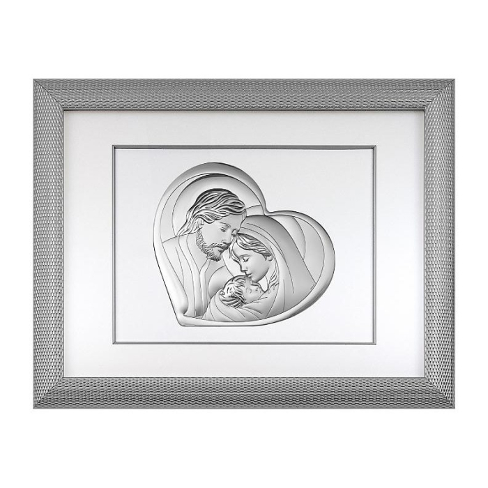 Heilige Familie Silber Bild in Rahmen hinter Glas Beltrami