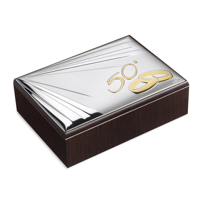 Schatulle zum 50 Hochzeitsjubiläum mit Silberornament Valenti & Co