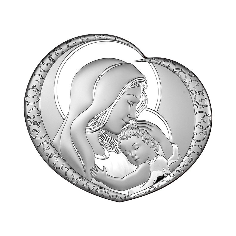 Silber Bild Maria mit Kind Geschenk zur Hochzeit Beltrami