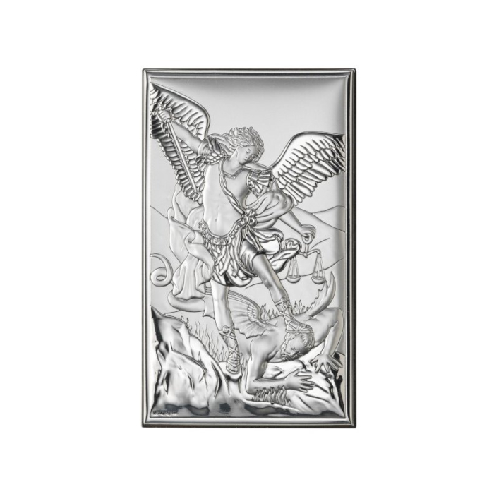 Erzengel Michael Silberbild zur Taufe Valenti & Co