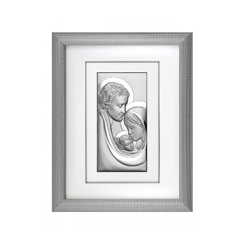 Heilige Familie Silber Bild in Rahmen hinter Glas Beltrami