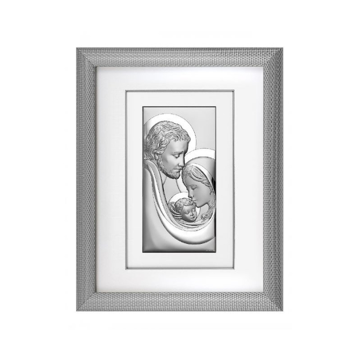 Heilige Familie Silber Bild in Rahmen hinter Glas Beltrami
