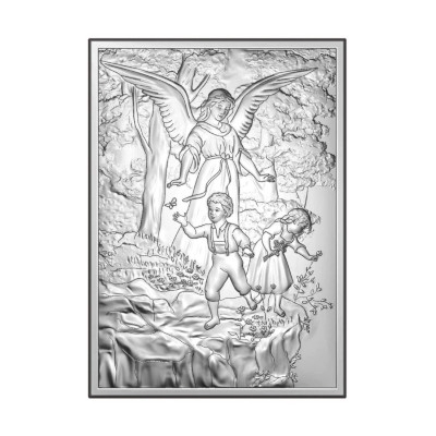 Schutzengel Silber Bild zur Taufe; Hersteller: Beltrami