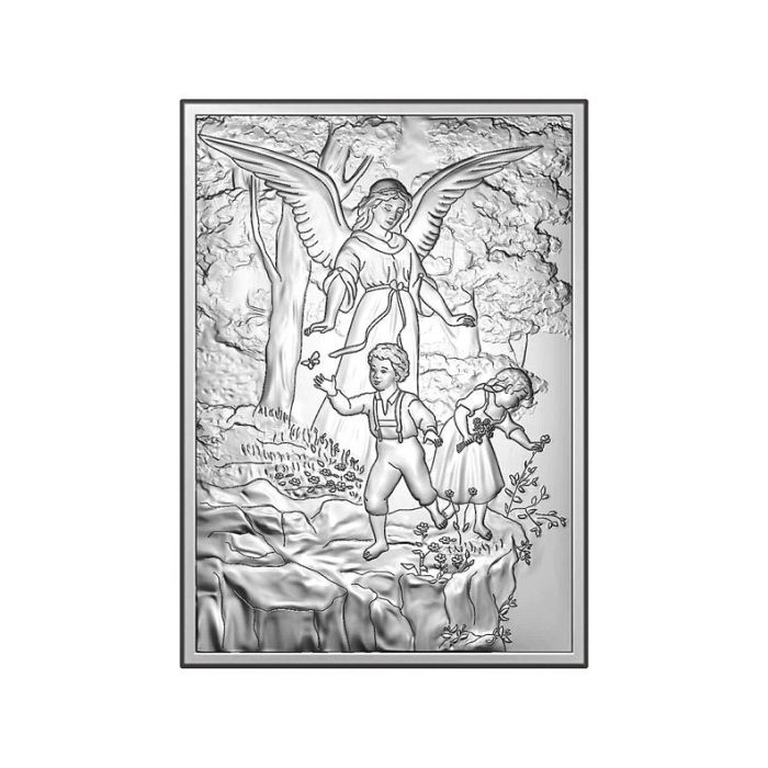 Schutzengel Silber Bild zur Taufe Beltrami