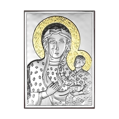 Schwarze Madonna von Tschenstochau Silberne Ikone; Hersteller: Beltrami
