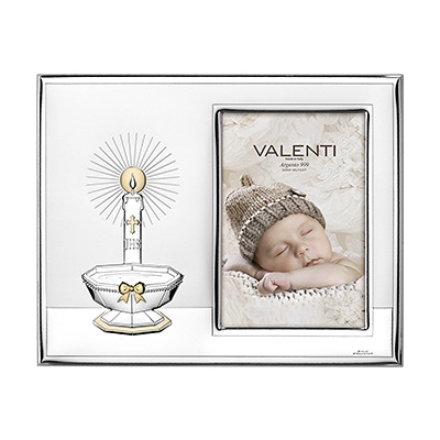 Silber Bilderrahmen zur Taufe Gechenk für Patenkind; Hersteller: Valenti & Co