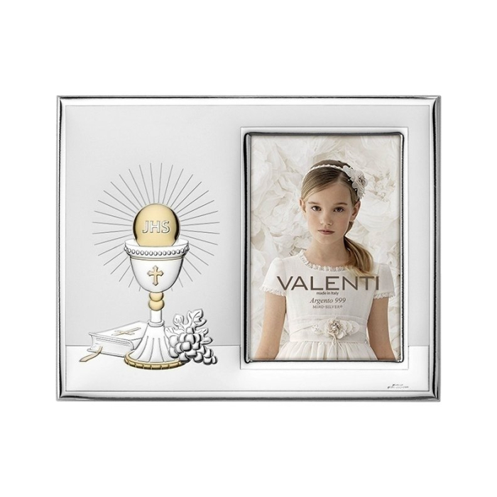 Silber Bilderrahmen zur Kommunion Geschenk für ein Kind Valenti & Co