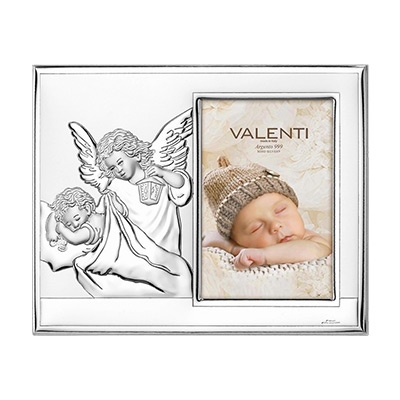 Silber Bilderrahmen zur Taufe Gechenk für Patenkind; Hersteller: Valenti & Co