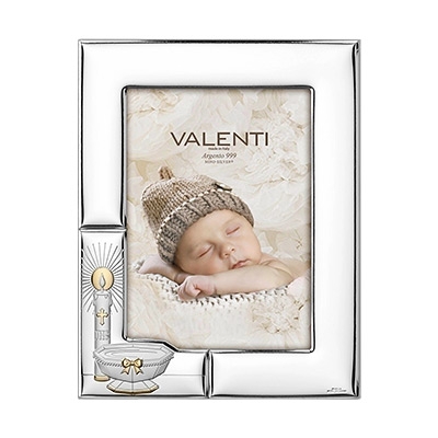 Silber Fotorahmen zur Taufe Gechenk für Patenkind; Hersteller: Valenti & Co