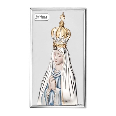 Unsere Liebe Frau von Fátima Silberne Ikone; Hersteller: Valenti & Co