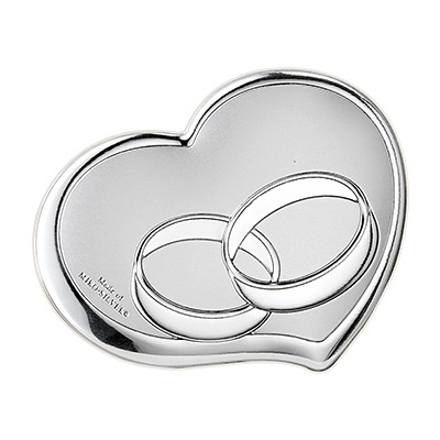 Silber Bild mit Eheringen Geschenk zur Hochzeit; Hersteller: Valenti & Co
