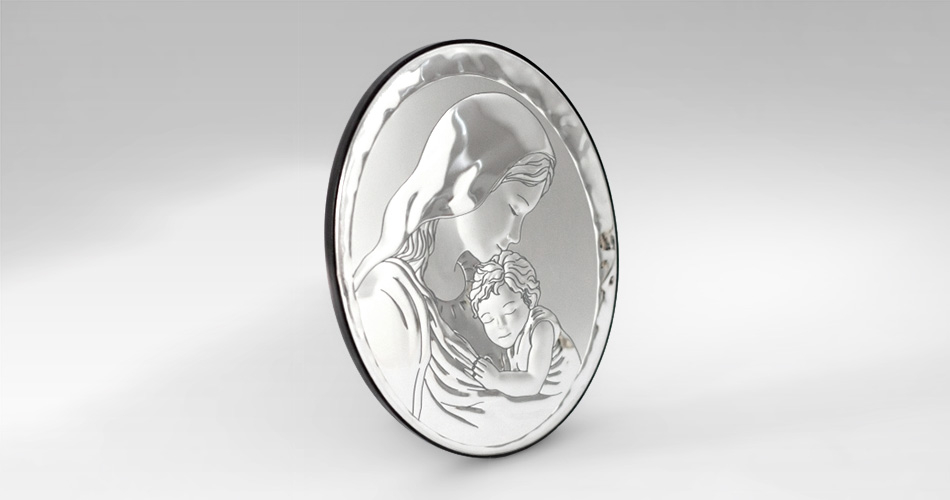 Gottesmutter mit dem Jesuskind Silbernes Bild Valenti & Co