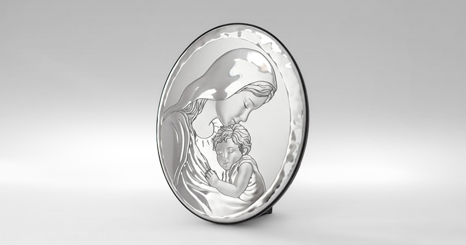 Gottesmutter mit dem Jesuskind Silbernes Bild Valenti & Co