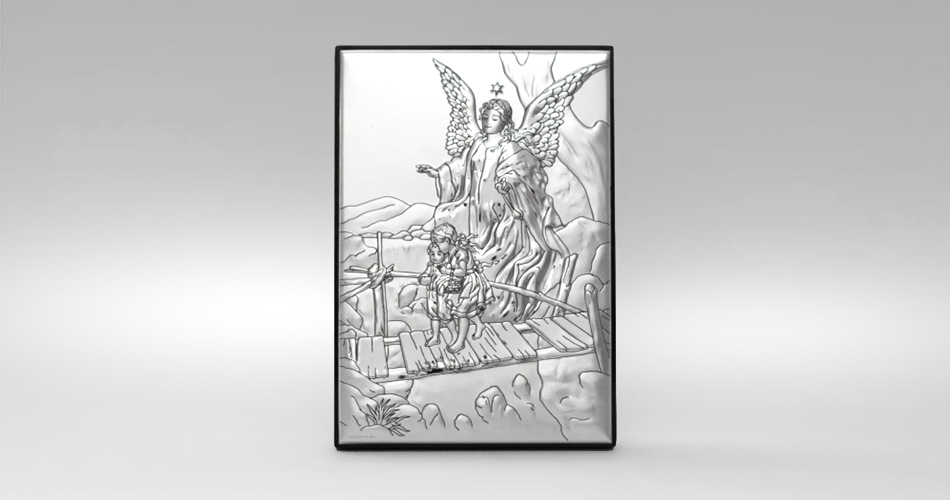 Schutzengel Silber Bild zur Taufe Valenti & Co