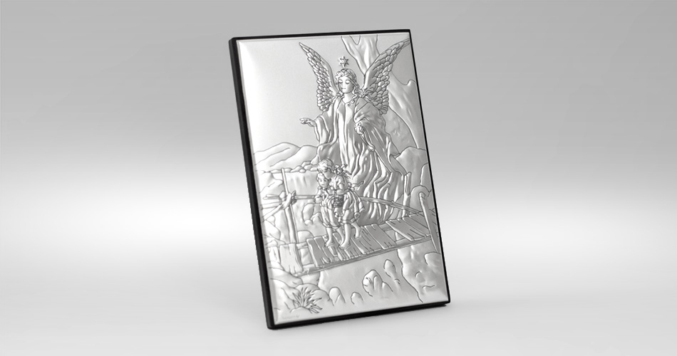 Schutzengel Silber Bild zur Taufe Valenti & Co
