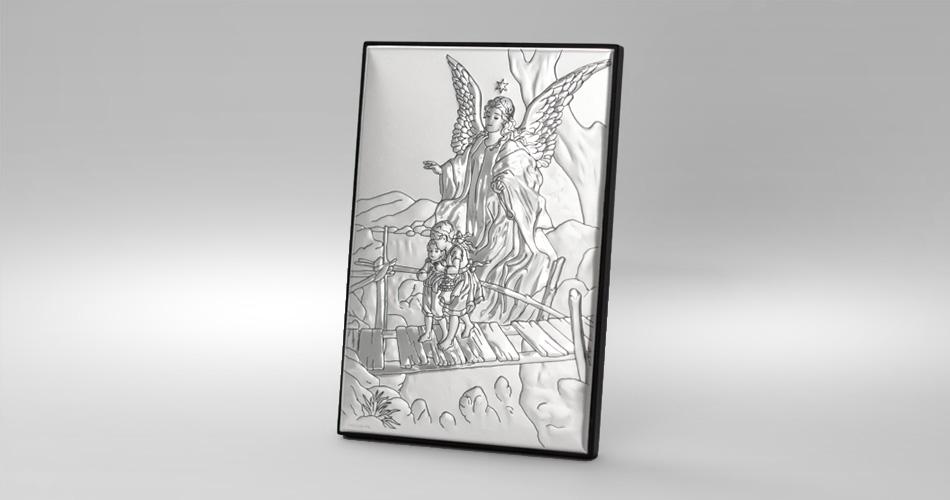 Schutzengel Silber Bild zur Taufe Valenti & Co