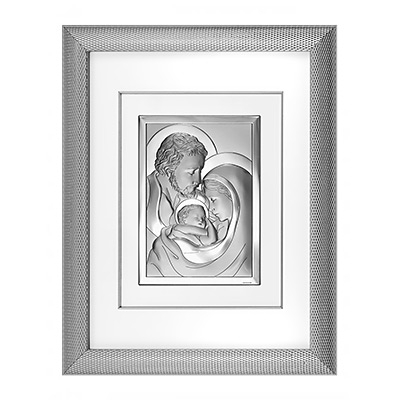 Heilige Familie Silber Bild in Rahmen hinter Glas; Hersteller: Beltrami